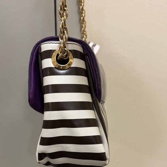 Henri Bendel Purple and Black Striped Women's Bag - Picture 10 of 15